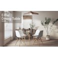thumbnail image 2 of Aykah Eiffel Glass Dining Table For 2/4, Tempered Glass Top With Wood legs For Dining Room, Kitchen, 2 of 10
