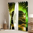 thumbnail image 3 of Castle Fairy Neon Sports Car Black Out Curtains for Boys, Yellow City Glow Curtains Pack of 2 (42x63 Each) for Bedroom, Yellow Black, 3 of 6