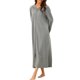 thumbnail image 2 of INSPIRE CHIC Bata de Noche con Cremallera para Mujeres, Bata de Casa Larga, Sudadera con Capucha de Manga Larga, Ropa de Casa con Bolsillos XL Gris Profundo, 2 of 6