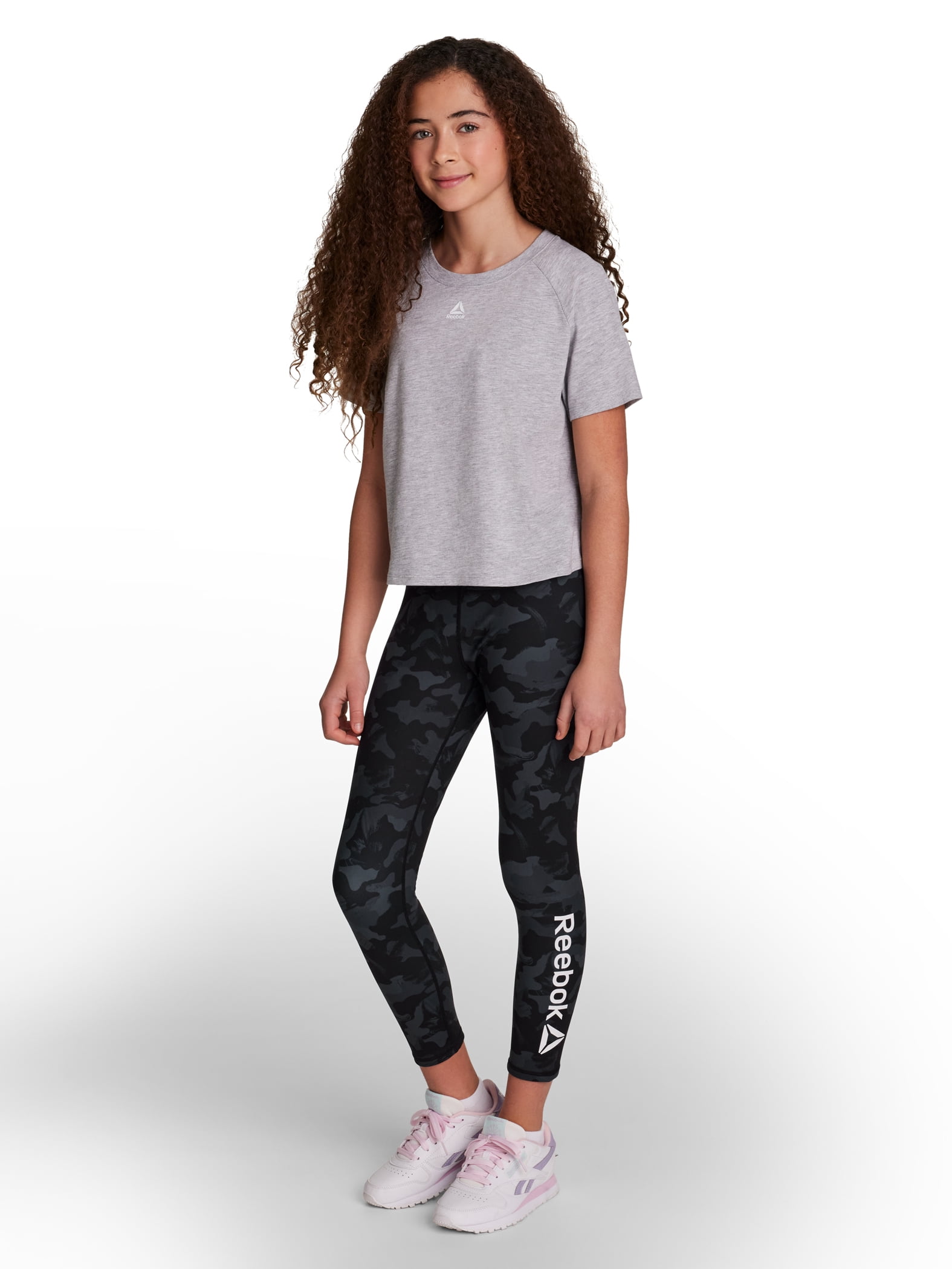 Reebok Girl’s Athletic Boxy Short Sleeve Graphic T-Shirt, Sizes 4-18