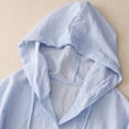 thumbnail image 5 of Maplenight Hooded Button Down Shirts for Women Cotton Linen Sun Protection Hoodies Casual Daily Wear Long Sleeve Summer Vacation Beach Tops, 5 of 9