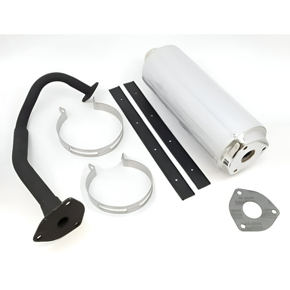 Fixrightpro GY6 50cc Silver Exhaust Muffler for QMB139 Scooter