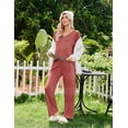 thumbnail image 3 of Ekouaer Womens 2 Pack Pajama Sets Long Sleeve Leopard Top with Pants Pjs Black Sleepwear Soft Lounge Sets, 3 of 6