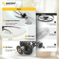 thumbnail image 5 of Ensenior 20'' Low Profile Ceiling Fans with Lights and Remote, Fandelier Ceiling Fan Flush Mount, APP Control, 6 Speed & 3000K-6500K Stepless Dimmable Small Ceiling Fan with Light for Bedroom - White, 5 of 5