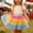 Pink, variant on MHFRRA Toddler Tutu Skirt Graduated Color Rainbow Dress for Girls Elastic Waist Party Gown with Flowy Skirt One Size