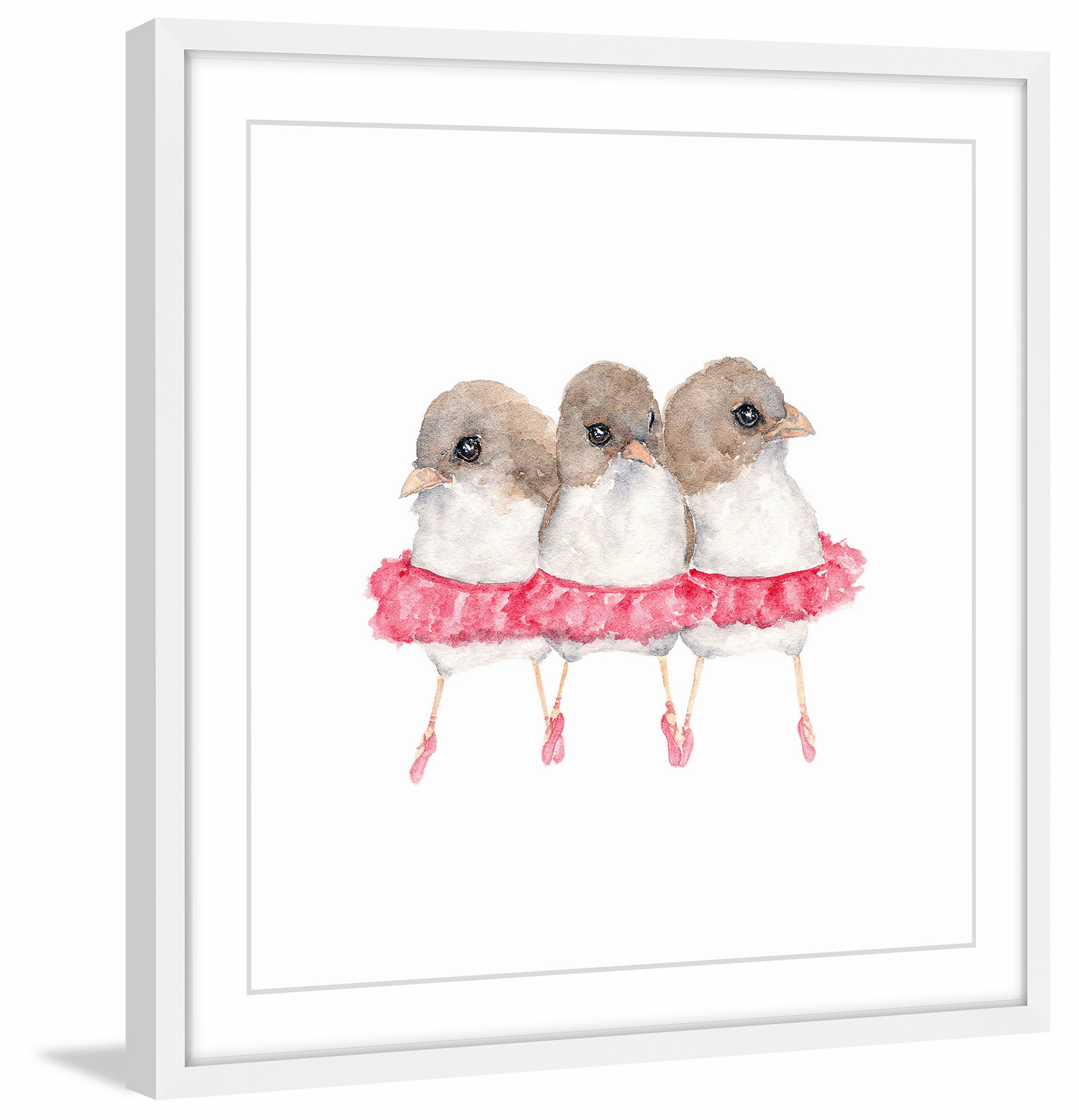 "Ballerina Birds" Framed Painting Print