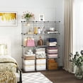 thumbnail image 2 of Wire Cube Storage, 12-Cube Storage Organizer Metal, C Grids Storage Bins Shelving, Modular Bookshelf Shelf, Closet Cabinet Ideal for Bedroom, Office 36.6”L x 12.4”W 48.4”H Silver Gray, 2 of 15