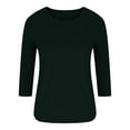 thumbnail image 5 of gakvbuo 3/4 Sleeve Shirts For Women Tops Round Neck Loose Pullover Tunic Tops Casual T-Shirts Round Neck Cute Basic Tees Blouses, 5 of 7