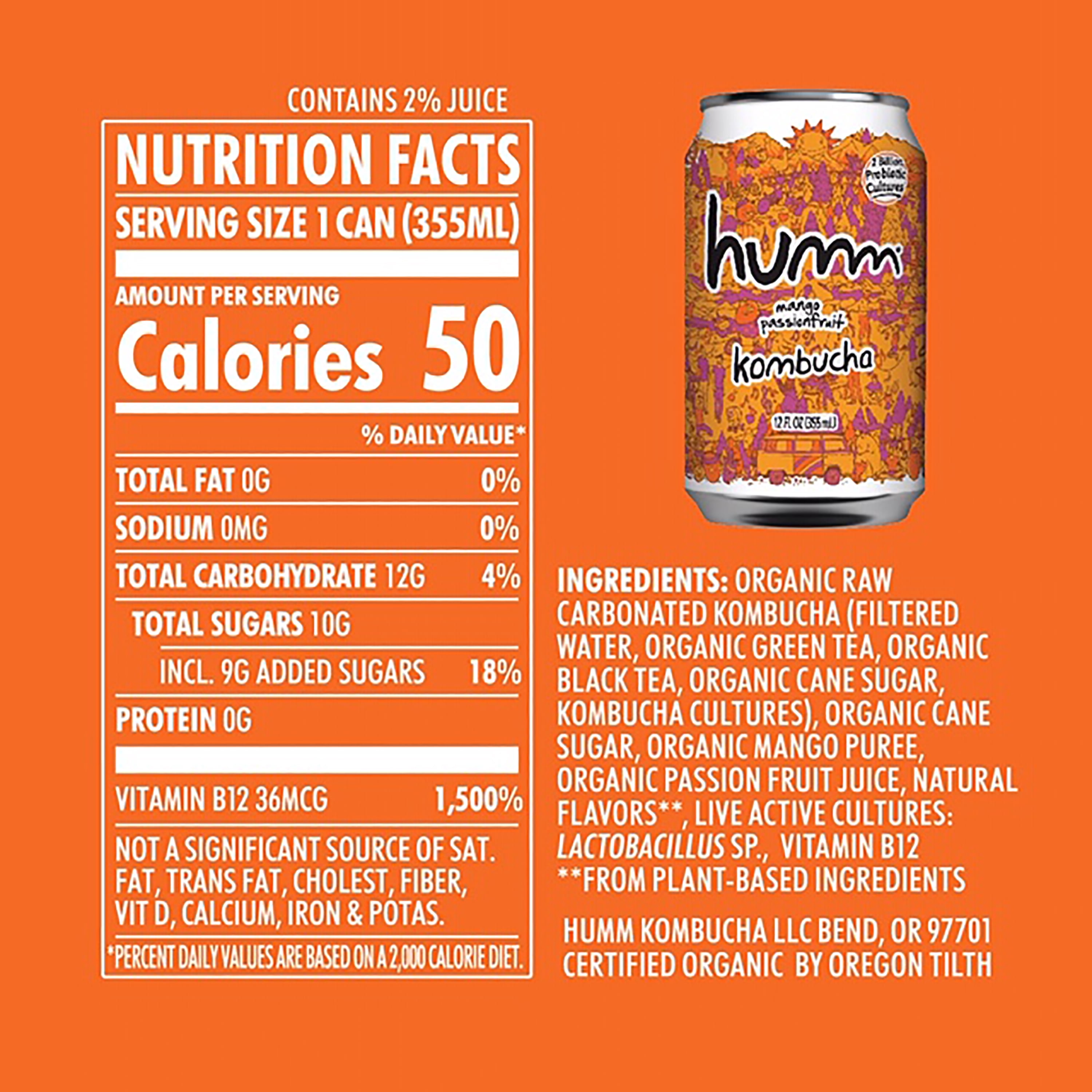 Humm Kombucha Tea Probiotic Organic Fun Variety 12 Pack 12 Oz Cans Walmart Com Walmart Com