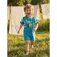 thumbnail image 6 of BemeyourBBs Toddler Baby Boy Gentleman Church Outfit Infant Baby Boys Summer Clothes Short Sleeve Button Down Bowtie Shirt Suspender Shorts Overalls Set Toddler Boy Summer Holiday Beach Outfit, 6 of 9