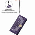 thumbnail image 4 of Dteck Wallet Case for Oneplus Nord N200 5G, Bling Diamond Embossed Flower Mandala Floral PU Leather Folio Flip [Kickstand] [Card Slots Holder][Wrist Strap] Magnetic Cover, Purple Flower, 4 of 4