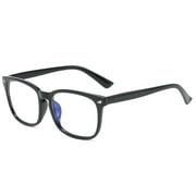 Gamma Ray Blue Light Blocking Glasses - Amber Tint Lens Reduces Eye Strain UV Glare and Fatigue from Digital Screens - None Magnification Computer Gaming Glasses/BLACK