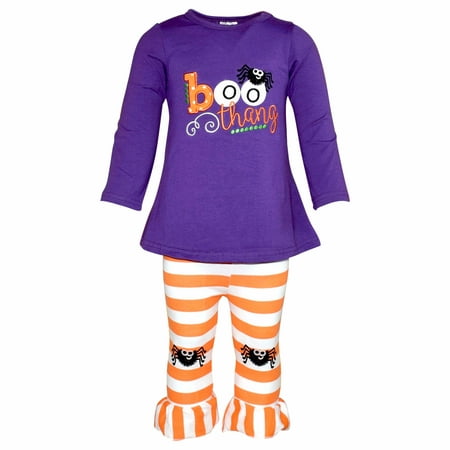Unique Baby Girls Boo Thang Outfit with Spider Leggings (8/XXXL, Purple)