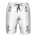 thumbnail image 3 of Balery Rabbit Blowing Dandelions Traje de Baño Estilo Hawaiano para Hombre, Shorts de Secado Rápido con Bolsillos-Small, 3 of 6
