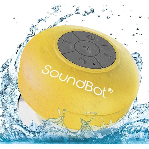 SoundBot SB510 HD Water Resistant Bluetooth 4.0 Shower Speaker, Handsfree Portable Speakerphone with Built-in Mic, 6hrs of Playtime, Control Buttons a
