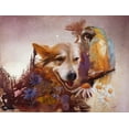 thumbnail image 2 of Lund, Denton 32x25 Black Ornate Wood Framed with Double Matting Museum Art Print Titled - Friends, 2 of 4