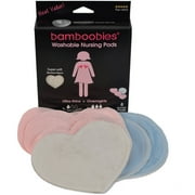 Bamboobies Washable Nursing Pads, 3-Pair, Light Pink, Regular + 1-Pair Overnight