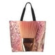 thumbnail image 1 of Easygdp Makeup Brush on Pink Glitter Bolsas Tote para Mujer, Bolsos de Hombro para Viaje, Bolsos de Mano de Gran Capacidad para Compras y Trabajo, 1 of 8