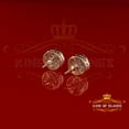 thumbnail image 4 of King of Bling's 3.46ct Cubic Zirconia 925 Yellow Sterling Silver Women's Hip Hop Round Earrings, 4 of 12