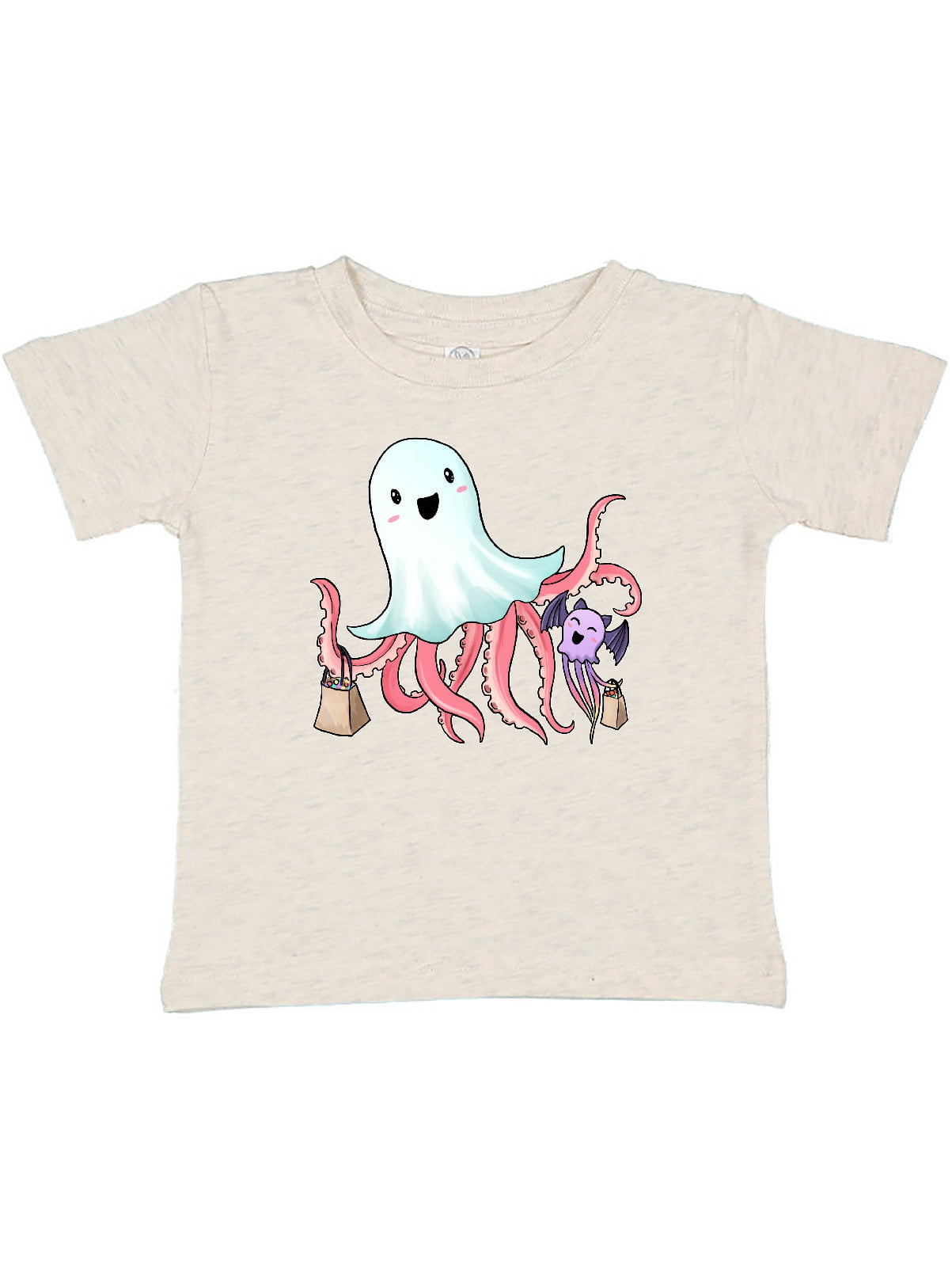 inktastic Cute Ghost Octopus Trick or Treating with Bat Baby T-Shirt 