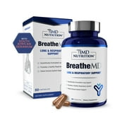 1MD BreatheMD | Lung and Respiratory Support Supplement | Promotes a Healthy Immune System | with Elderberry, Chromium, and NAC | 60 Ct.
