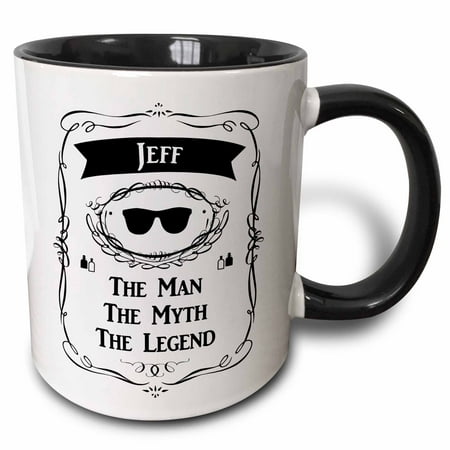 Getting Personal Gifts (3dRose Jeff - The Man The Myth The Legend - personal name personalized gift - Two Tone Black Mug,)