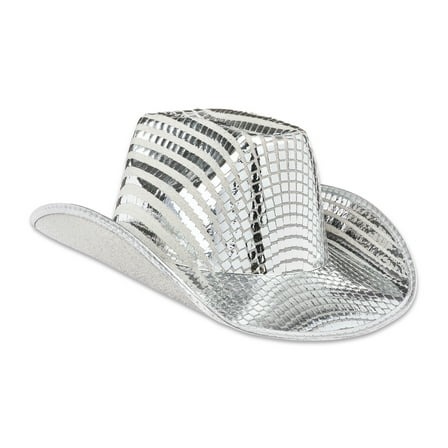 Silver Disco Cowboy Hat, for Adults, One Size Fits Most, by Way To Celebrate
