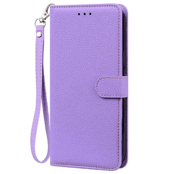 Allytechgroup for Samsung Galaxy S25 Wallet Case, Premium PU Leather Magnetic Flip Phone Cover with Wrist Strap Kickstand Card Slots Shockproof Bumper for Samsung Galaxy S25 , Lightpurple