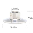 thumbnail image 2 of QiiMii Sanitary Tri abrazadera de 50,5 mm a NPT Adaptador de rosca hembra SS304 Adaptador de triple abrazadera Accesorio de tubería (Tamaño de rosca: 3/8"" NPT), 2 of 3