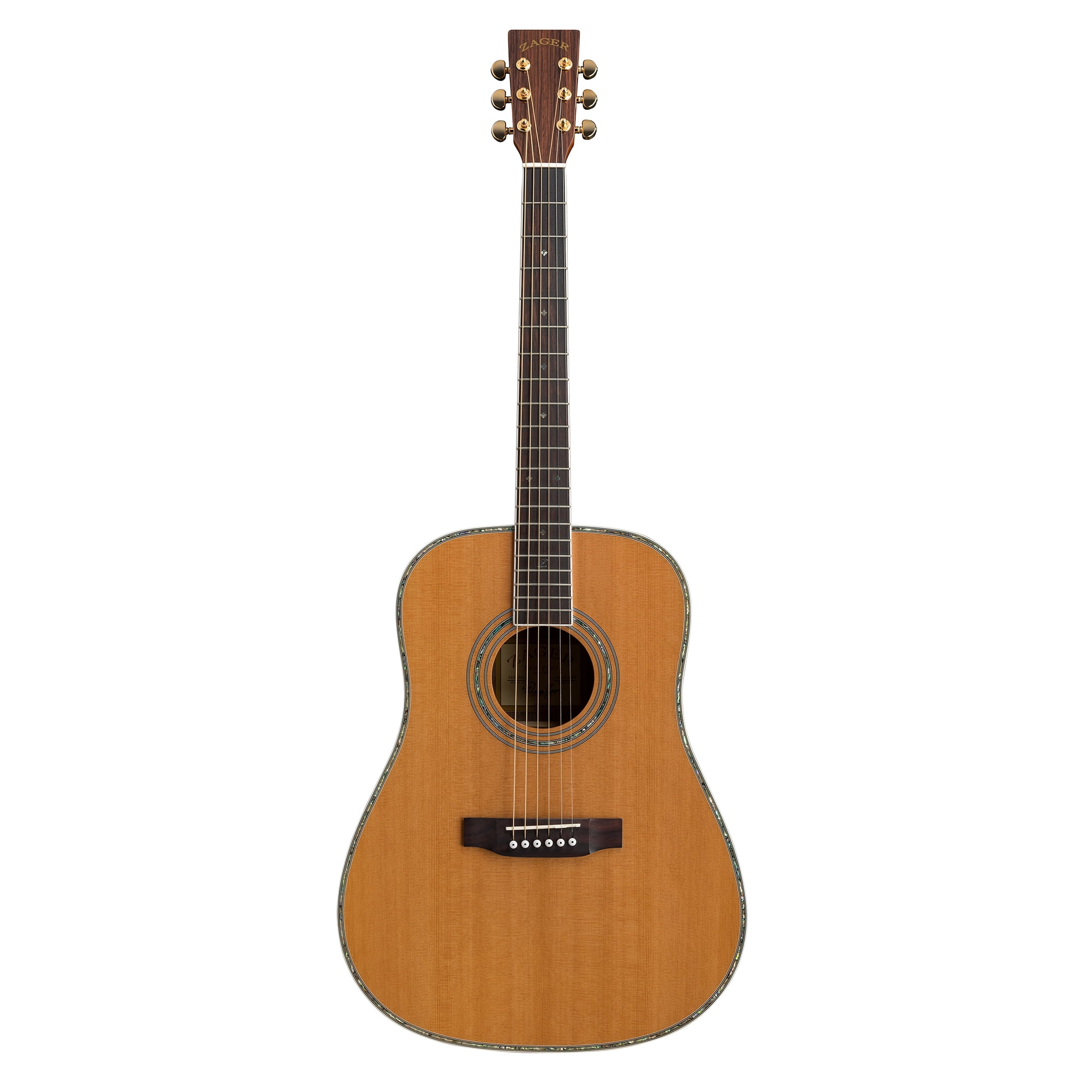 Zager Full Size ZAD80 Solid Cedar/Rosewood Acoustic Guitar Natural
