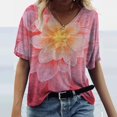 thumbnail image 2 of QLEICOM Women 2023 Summer Tops 4th of July Butterfly Print T-Shirts V-Neck Short Sleeve Print Flowy Casual T-Shirts Plus Size Summer Beach Graphic Tunic Top U 3XL, US Size 14, 2 of 4