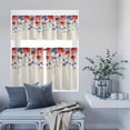 thumbnail image 6 of 3 Piece Kitchen Curtains and Valances Set Blue Red Flowers Cafe Curtains 36 Inch Length Elegant Spring Floral Butterfly Rustic Valance & Tier Curtain for Living Room Bedroom Window 54"x18"+27"x36"*2, 6 of 6