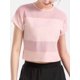 thumbnail image 3 of Camiseta deportiva de empalme de malla para mujer recortada manga corta transpirable para correr, 3 of 8