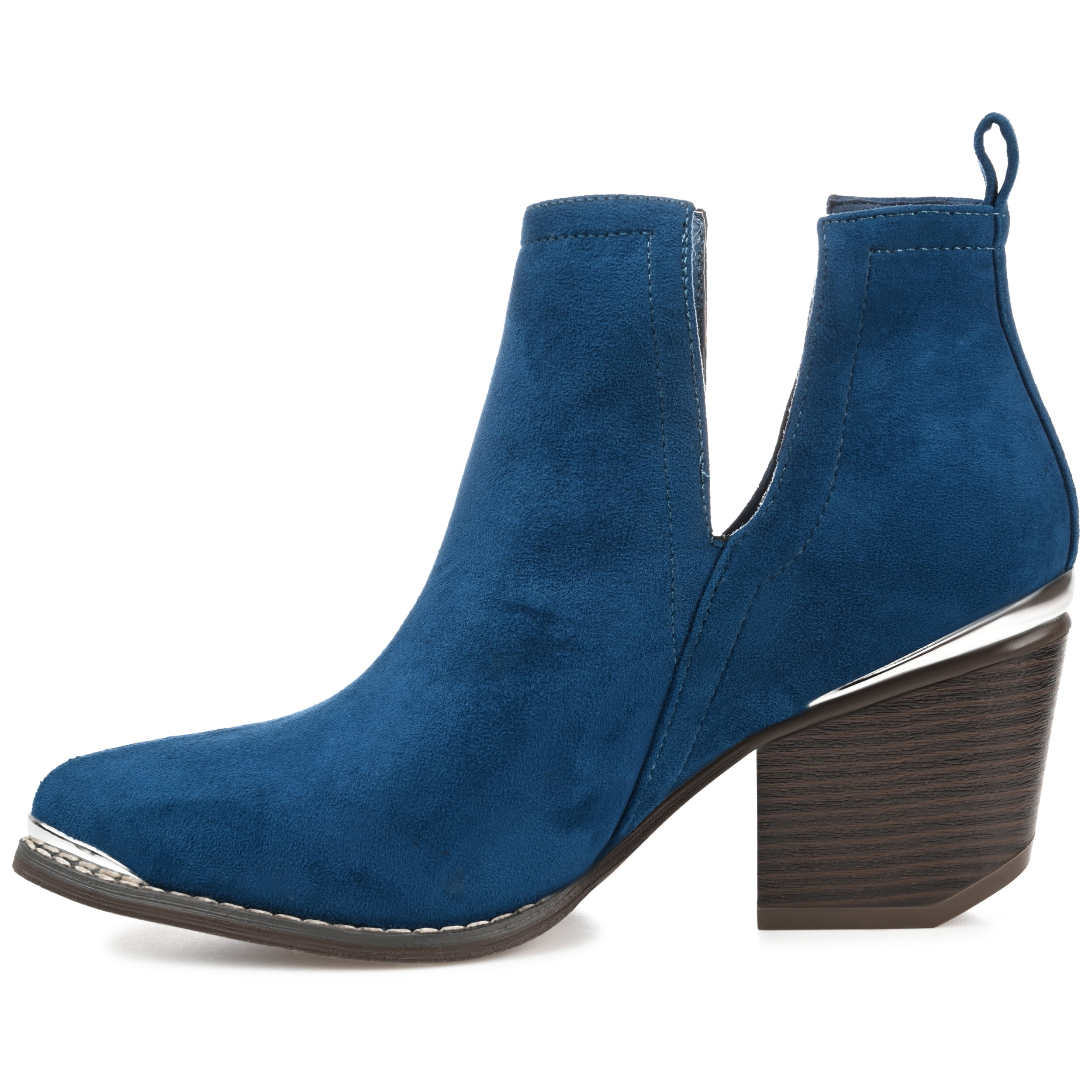 Journee Womens Issla Pull On Stacked Heel Booties, Widths Available