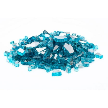 Dragon Glass 10 lb Caribbean Blue Reflective Tempered Fire Glass, 1/4"