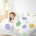 thumbnail image 5 of Manfei Cartoon Circular Queen Comforter Set,Multicolor Polka Dots Bedding Sets,Yellow Green White Bedding Comforter Set For Children,Breathable Home Decor Reversible,3pcs, 5 of 9