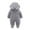 Grey, variant on Curuila Infant Boys Girls Outwear Winter Solid Long Sleeve Zipper Hooded Coat Jumpsuit With Ears Long Jacket Gray Size 0-3 Months