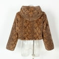 thumbnail image 5 of Hooded Leopard Print Jacket Plush Cropped Jacket Autumn Winter Jacket, 5 of 7