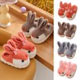 thumbnail image 4 of Odeerbi Toddler Boys Girls Cartoon Fuzzy Slippers Children's Winter Warm Rabbit Slippers Non Slip Home Cotton Plush Slippers Hot Pink 2 Years, 4 of 4
