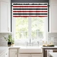 thumbnail image 3 of Sage Green Grey Stripe Kitchen Curtains, Farmhouse Watercolor Modern Geometric 3-Piece Kitchen Curtain Valance and Tiers Set 24 Inch Length, Rod Pocket Half Window Curtains for Cafe Living Room, 3 of 6