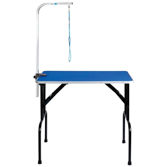 Master Equipment Table de Toilettage Pliable pour Animaux de Compagnie avec Bras de Laisse Réglable, Bleu
