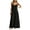 Black, variant on Dresses for Women Resort Vacation Thin Spaghetti Strap V-Neck Textured Floor-Length Design,Sizes S-3XL