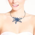 thumbnail image 2 of Glamorous Midnight Blue Floral Crystal Choker Wire Wrap Necklace, 2 of 4