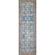Loloi II Loren Collection LQ-01 Blue / Brick Oriental Area Rug 8-4 x 11-6