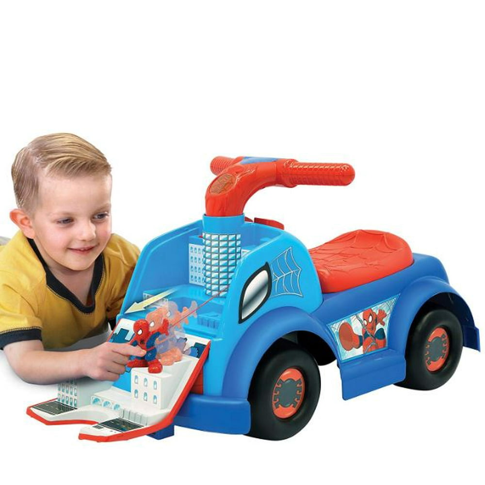 Marvel Spiderman Adventures Slinger Push Ride on with Spiderman