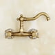 thumbnail image 3 of Grifo de cocina de pared con lavabo de cerámica de latón vintage con mezclador de fregadero antiguo de agua fría y caliente (antiguo), 3 of 5