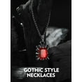 thumbnail image 5 of Bandmax Gothic Black Stainless Steel Necklaces for Men Women Dragon Claw Pendant Ruby Stone Vintage Goth Punk Necklace for Gift, 5 of 8