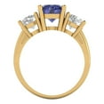 thumbnail image 4 of 3.25ct round cut blue tanzanite 14k yellow gold 3 stone Bridal Wedding Engagement Promise Anniversary Ring for Women size 8.75, 4 of 7
