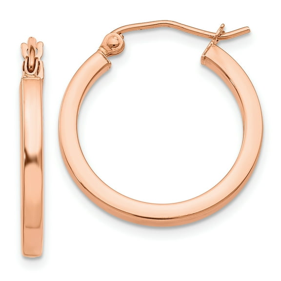 Primal Gold 14 Karat Rose Gold Lightweight Square Tube Hoop Earrings