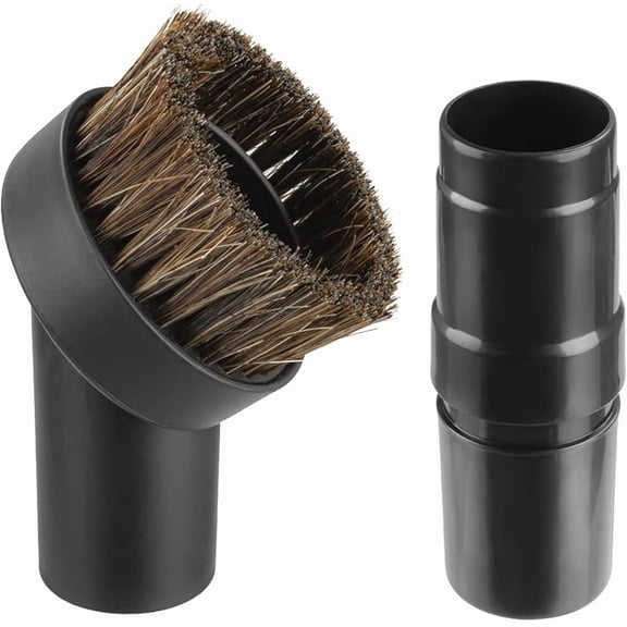 25mm Horse Hair Round Dust Brush, 1.25" Vacuum Brush Attachment with Vacuum Hose Adapter for Shark Vacuum and Shop Vac and Most Household Vacuum Cleaners - 2 Pcs